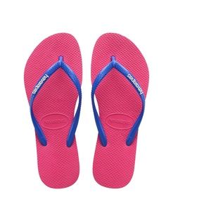 Havaianas - Pink Electric Slim Logo Pop Up Flip-Flop - Women